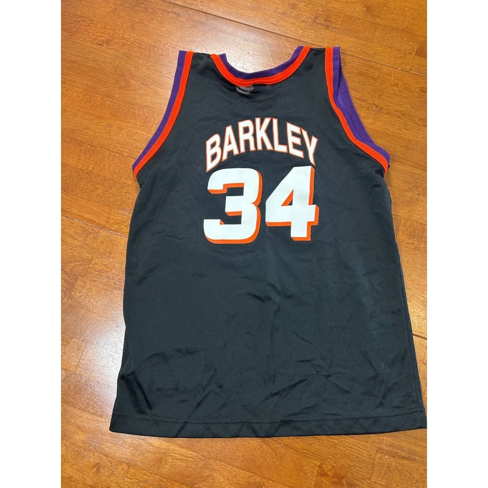 Champion Phoenix Suns Jersey Youth L 14-16 Black Charles Barkley 34 NBA
